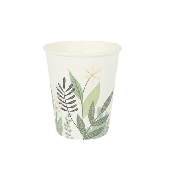 Glasset Algon Engångsanvändning Papp Blommig 10 Delar 250 ml (24 antal)