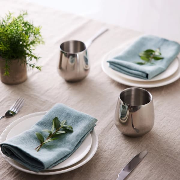 Silver Tumblers med sugrör, 35cl 4-pack