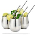 Miniatyrbild 1 av 5: Silver Tumblers med sugrör, 35cl 4-pack