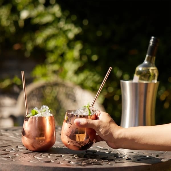 Tumbler & Straw 35cl, Rose Gold, 4-pack - Oak & Steel