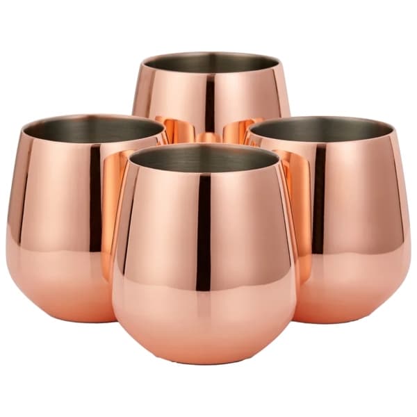 Tumbler & Straw 35cl, Rose Gold, 4-pack - Oak & Steel