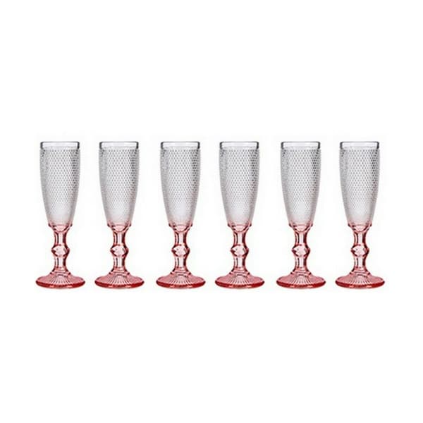 Champagneglas Vivalto PR05720ZD/BHA6 PINK Rosa Transparent Glas 180 ml (6 antal)