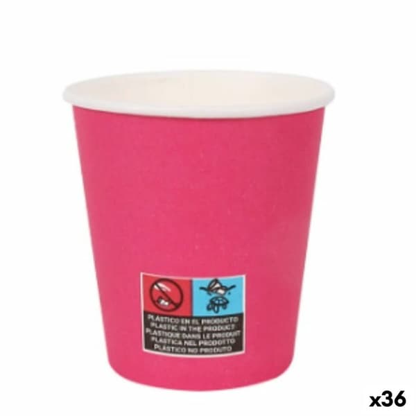 Glasset Algon Papp Engångsanvändning 200 ml Fuchsia 36 antal (24 Delar)