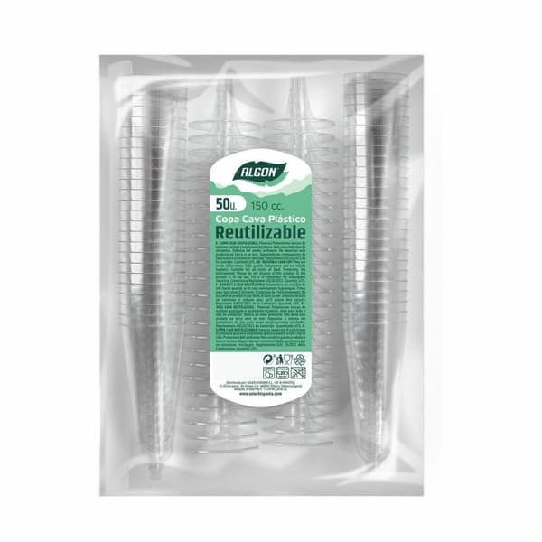 Sæt af genanvendelige kopper Algon Vinkælder 50 Dele 150 ml (6 enheder)