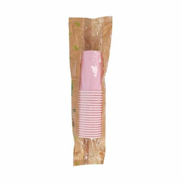 Glassæt Algon Engangsanvendelse Pap Pink 20 Dele 220 ml (20 enheder)
