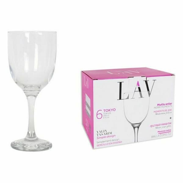 Sæt med glas LAV 145011 7,5 x 7,5 x 18 cm (4 enheder) (290 ml)