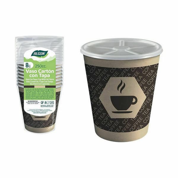 Glassæt Algon Pap Kaffe 8 Dele 250 ml (36 Enheder)