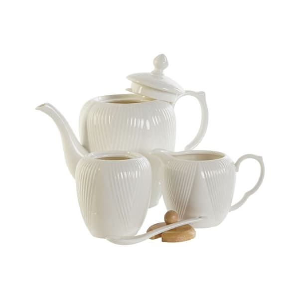 Tekande DKD Home Decor Hvid Natur Bambus Porcelæn
