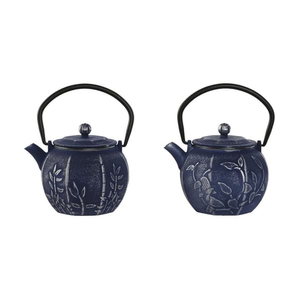 Tekanne Home ESPRIT Blå Hvit Rustfritt stål Jern 600 ml (2 enheter)