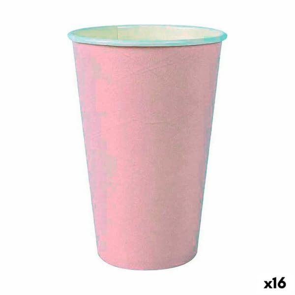 Sett med glass Algon Engangsbruk Karakterer Rosa 7 Deler 450 ml (16 enheter)