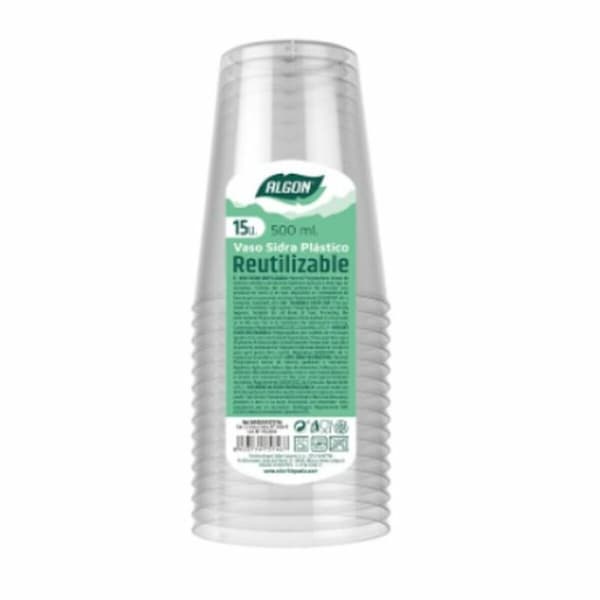 Sett med gjenbrukbare briller Algon Gjennomsiktig Sider 20 enheter 500 ml (15 Deler)