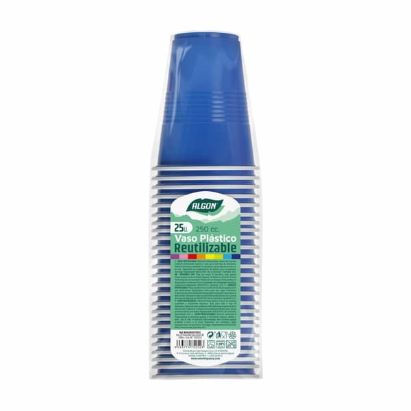 Sett med gjenbrukbare briller Algon Blå 24 enheter 250 ml (25 Deler)