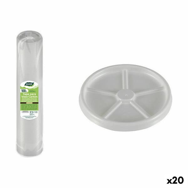 Sett med lokk til glass Algon Kaffe 100 Deler 200 ml (20 enheter)
