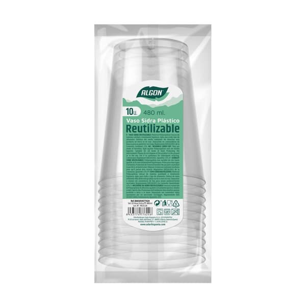 Sarja kierrätettäviä mukeja Algon Siideri Läpinäkyvä 10 Kappaletta 480 ml (20 osaa)