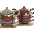 Pikkukuva 2 / 4: Teekannu Home ESPRIT Valkoinen Beige Terrakotta Vaaleanpunainen Dolomite 750 ml (2 osaa)