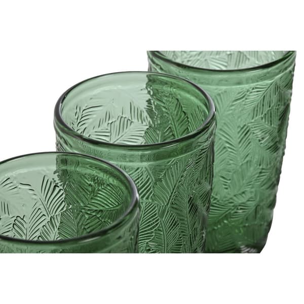 Glasset Home ESPRIT Grön Glas Med relief 370 ml (6 antal)