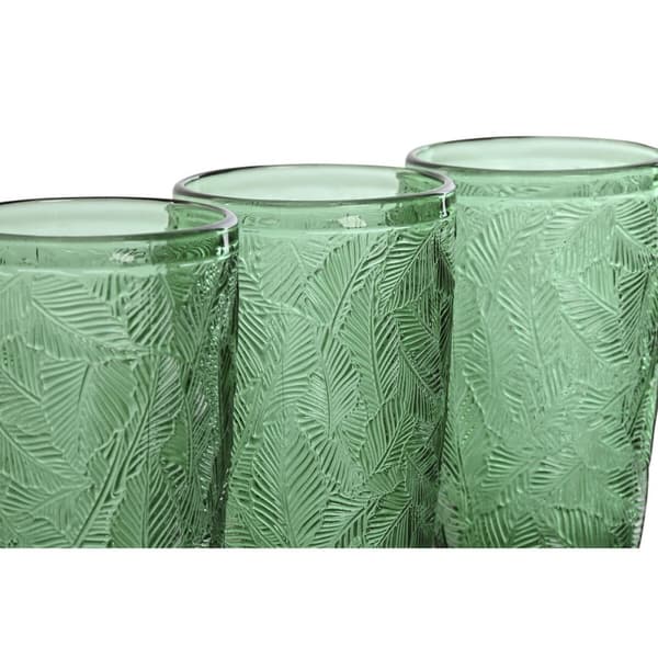 Glasset Home ESPRIT Grön Glas Med relief 370 ml (6 antal)