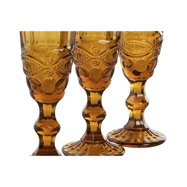 Sæt med glas Home ESPRIT Rav Krystal 150 ml (6 enheder)