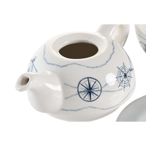 Leluteesetti DKD Home Decor Sininen Valkoinen 750 ml Dolomite (3 osaa)