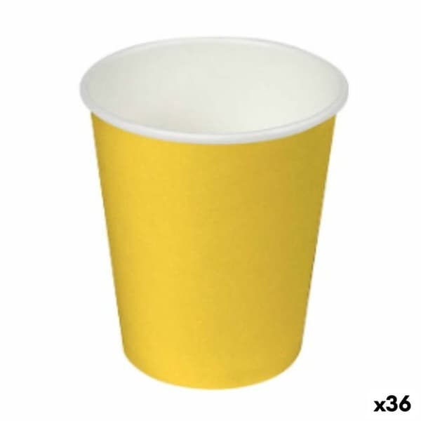 Lasisetti Algon Kartonki Kertakäyttöinen Keltainen 36 Osaa (24 Kappaletta)
