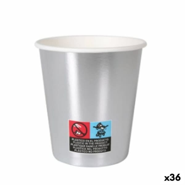 Lasisetti Algon Kartonki Kertakäyttöinen Hopeinen 36 Osaa 200 ml (10 Kappaletta)