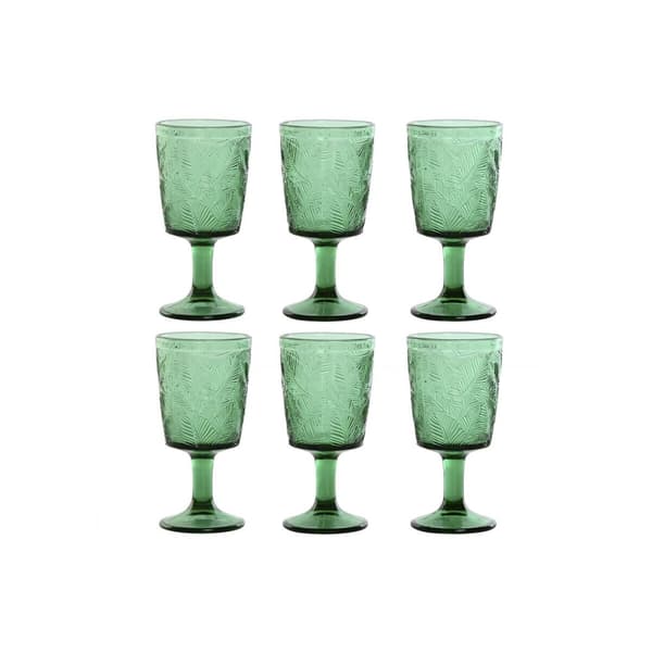 Setti laseja Home ESPRIT Vihreä Kristalli 285 ml (6 osaa)