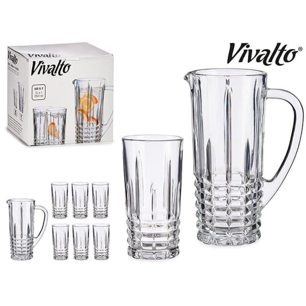 Sæt med kande og skåle Vivalto 41053 Gennemsigtig Glas 250 ml