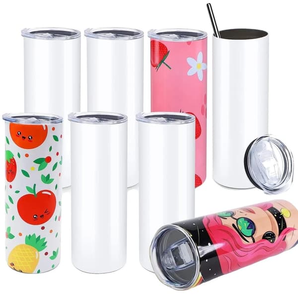 20 oz sublimaatiomukit, täydellinen tee-se-itse -sarja, vuotamaton muotoilu,8 pakkaus, 20 unssia