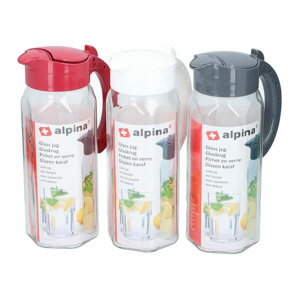 Gjennomsiktig glassmugge Alpina Krystall Plast 1,5 L