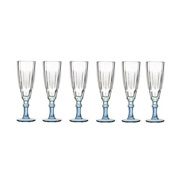 Champagneglas Vivalto Exotic Blå Glas 170 ml (6 antal)