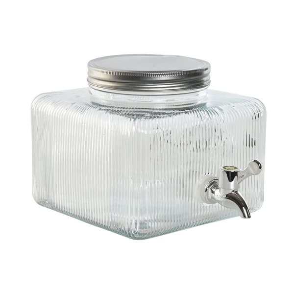 Vattendispenser Home ESPRIT Transparent Metall Silikon Glas ABS 3,5 L 19 x 25 x 16 cm