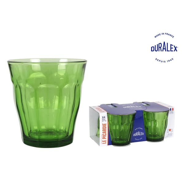 Glassæt Duralex Picardie Grøn 310 ml (4 enheder)