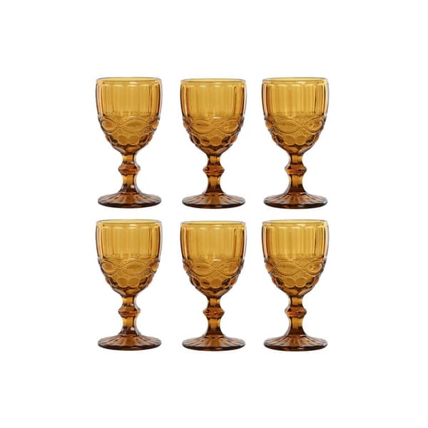 Sæt med glas Home ESPRIT Rav Krystal 240 ml (6 enheder)