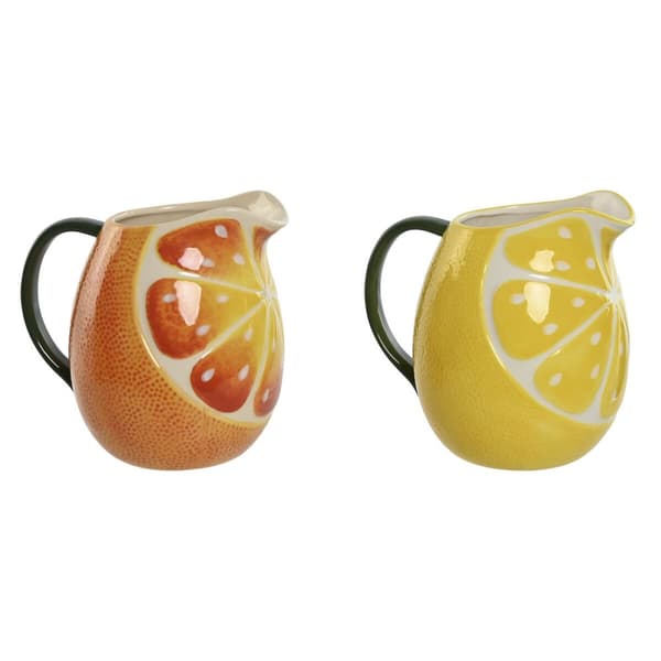 Kande Home ESPRIT Stentøj Moderne Citron Orange (2 enheder)