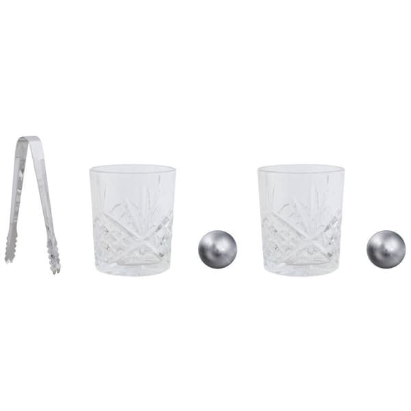 Whisky Set Home ESPRIT Naturell Bambu Glas