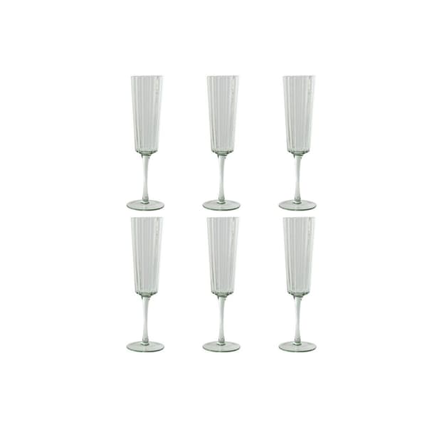 Sæt med glas Home ESPRIT Grøn Krystal 6 x 6 x 23,7 cm (6 enheder)