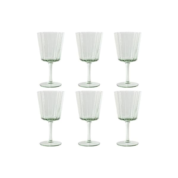 Sæt med glas Home ESPRIT Grøn Krystal 285 ml 8,4 x 8,4 x 16,4 cm (6 enheder)