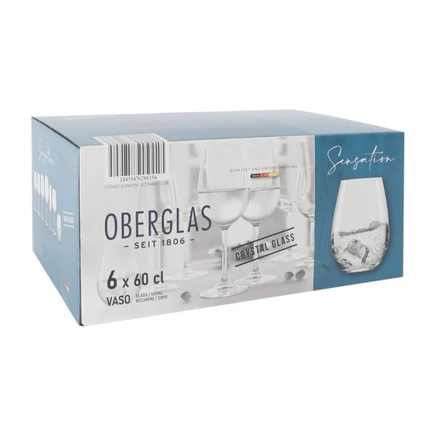 Glas för vatten Inde Sensation 600 ml 6 Delar