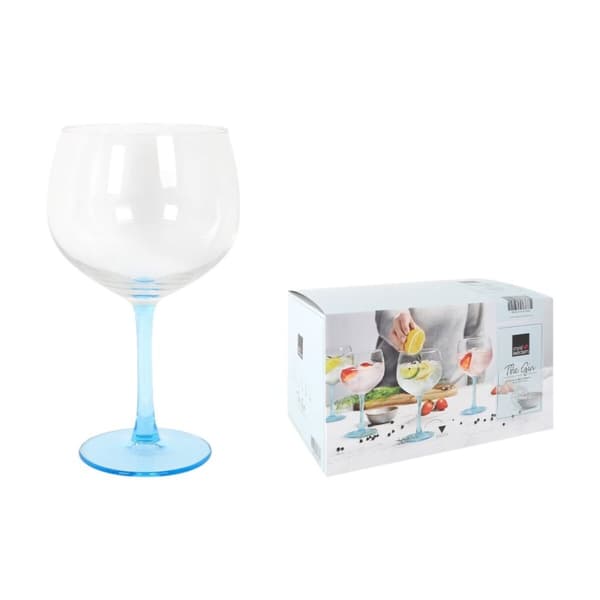 Sæt med glas til Gin Tonic Inde Blå 650 ml 9 x 11 x 19 cm