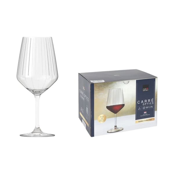 Set med vinglas Inde Carre optics ø 9,8 x 22,2 cm 650 ml 6 Delar