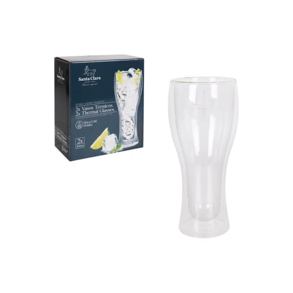 Lasisetti Inde Santa Clara Borosilikaattilasi 400 ml 2 Kappaletta