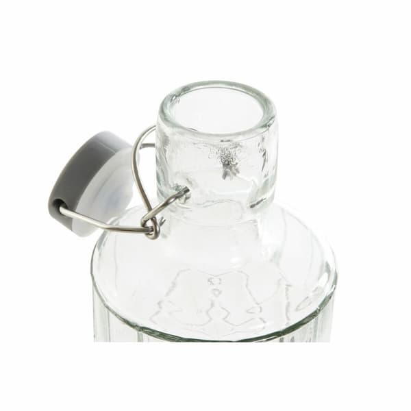 Flaska DKD Home Decor Grå Transparent Rostfritt stål Glas