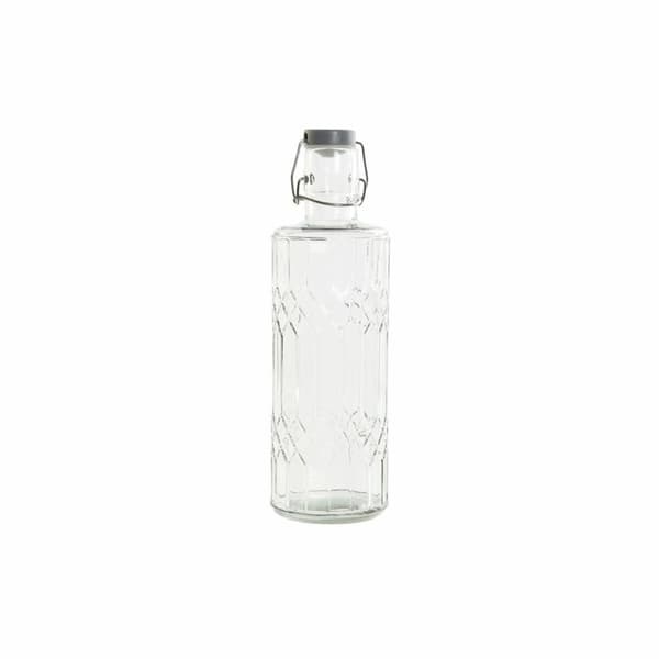 Flaska DKD Home Decor Grå Transparent Rostfritt stål Glas