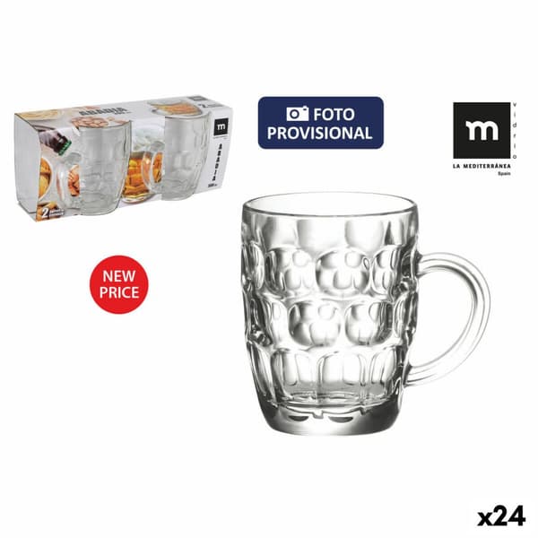 Kannusetti La Mediterránea Abadia 11,5 x 10 cm 300 ml 2 Deler Ø 7,7 cm 11,4 cm 9,7 cm (24 enheter)