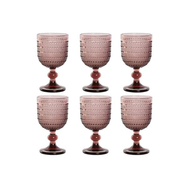 Sæt med glas Home ESPRIT Pink Krystal 240 ml (6 enheder)