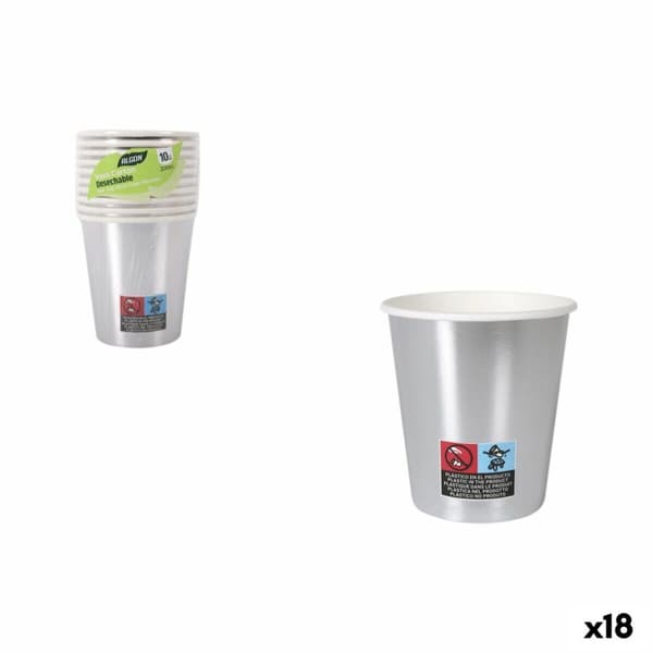 Glasset Algon Silvrig 200 ml 10 Delar (18 antal)