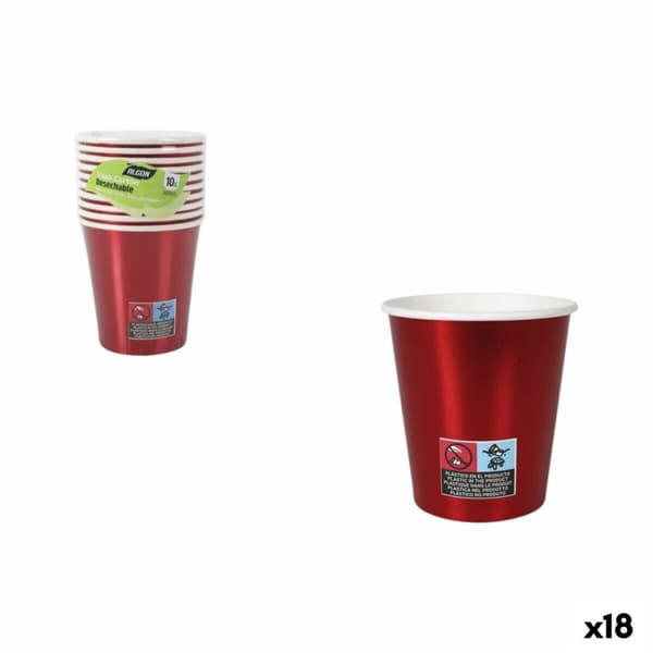 Glassæt Algon Rød 200 ml 10 Dele (18 enheder)