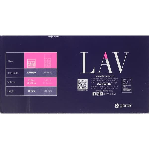 Glasset LAV Archie 0,37 L 6 Delar (4 antal)