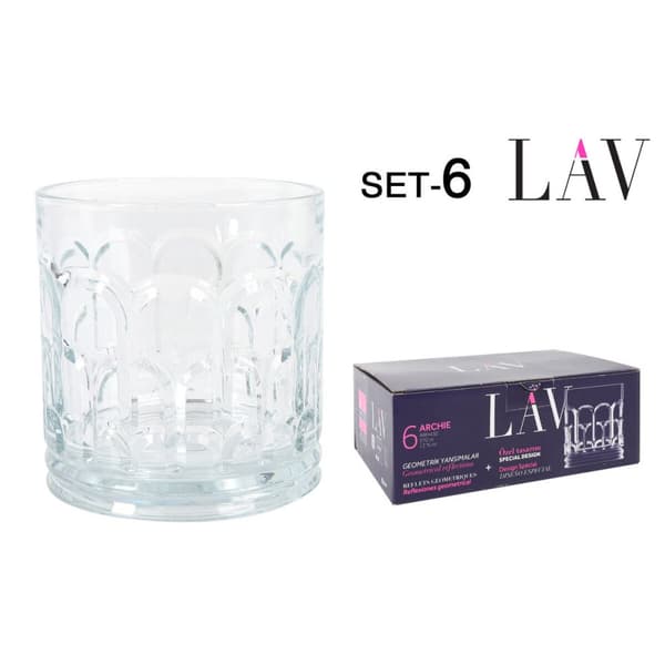 Sett med glass LAV Archie 0,37 L 6 Deler (4 enheter)