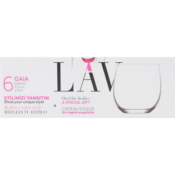 Sett med glass LAV Gaia 415 ml 6 Deler (8 enheter)